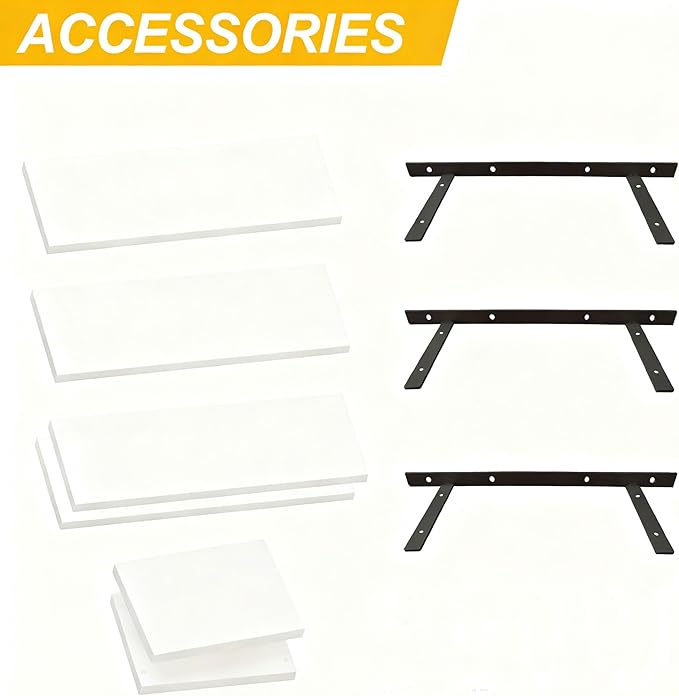 Wall Mounted Floating Shelf, c Long for Bedroom Living Room Kitchen Staircase Bathroom Above Toilet Wall Decoration Book Storage Room Recoration (3piece Set) White