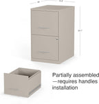 STAPLES Vertical File Cabinet for Letter/Legal Files, 2-Drawer, Letter/Legal Compatible, Locking, Putty