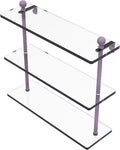 Allied Brass MA-5/16-LVN Mambo Collection 16 Inch Triple Tiered Glass Shelf, Lavender