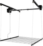 Overhead Garage Storage Rack Metal Garage Ceiling Storage Rack Ceiling Shelf Overhead Organization 300lbs Load Bearing Capacity Max Adjustable Height: 79in (48 * 48in L*W, Matte Black)