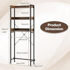 Giantex Over The Toilet Storage Rack, 3-Tier Bathroom Space Saver Organizer with Adjustable Bottom Bar to Fit Most Toilets, Freestanding Above Toilet Storage Rack, Easy Assembly (Brown + Black)