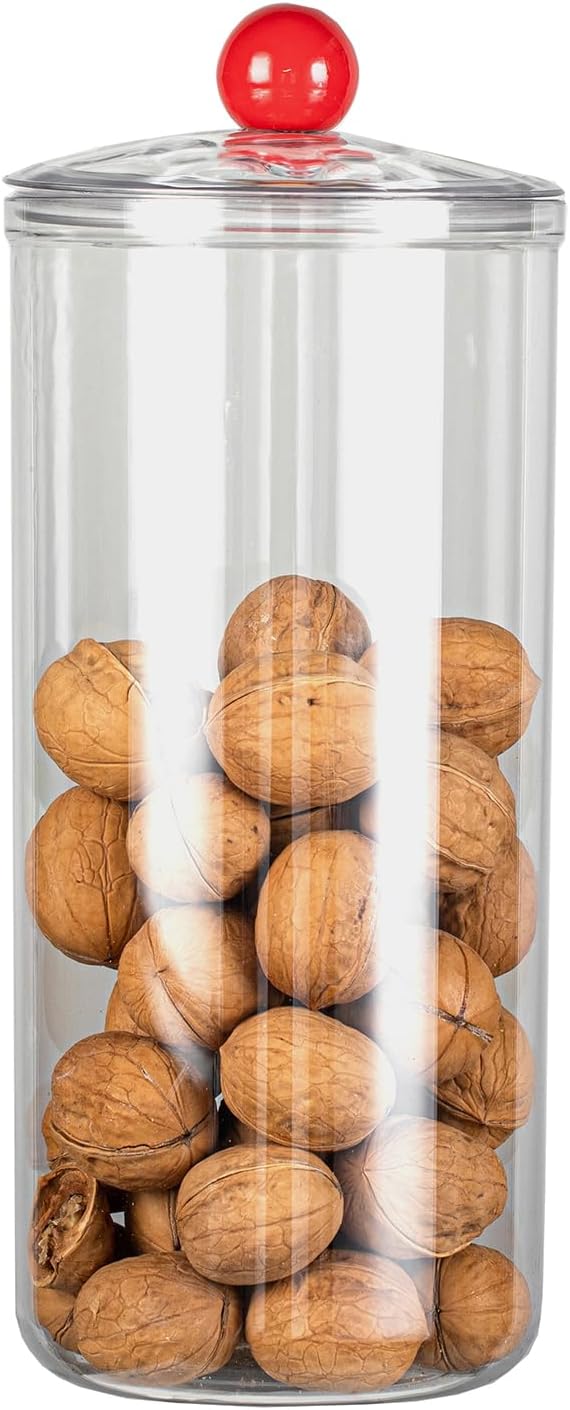87oz Clear Candy Jar with Lid for Office Desk, Plastic Cookie Storage Jar for Kitchen Counter,2600ml