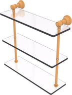 Allied Brass CL-5-16-GLY Carolina Collection 16 Inch Triple Glass Shelf, Golden Yellow