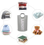Mziart 90L Large Collapsible Laundry Hamper Laundry Basket with Alloy Handles for College, Camping and Home, Heavy Duty and Durable Thicken Foldable Clothes Storage Washing Bag (Grey)