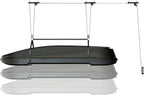 Cargo Box Garage Pulley System, Heavy Duty Overhead Hoist for Rooftop Cargo Boxes & Large Storage Totes, 200 Lb Capacity, Fits 10–14 ft Garage Ceilings, Adjustable Straps & Dual Fixed Mounts