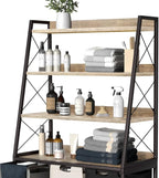 Laundry Basket, 3 Section Laundry Hamper with 4 Tiers Shelf, Pull-Out and Removable Laundry Bags, Large 3 x 15.87 Gallons, for Laundry Room Bathroom Greige PF05XLZ