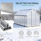 Aluminum Greenhouse with Polycarbonate Panels, Walk-in Garden Greenhouse for Outdoor Plant Growing, Durable Structure for Year-Round Gardening (Silver + Aluminum-4)