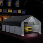 Carports Canopy Heavy Duty, Fully Enclosed Metal Garage with Sidewalls (12x20, White)