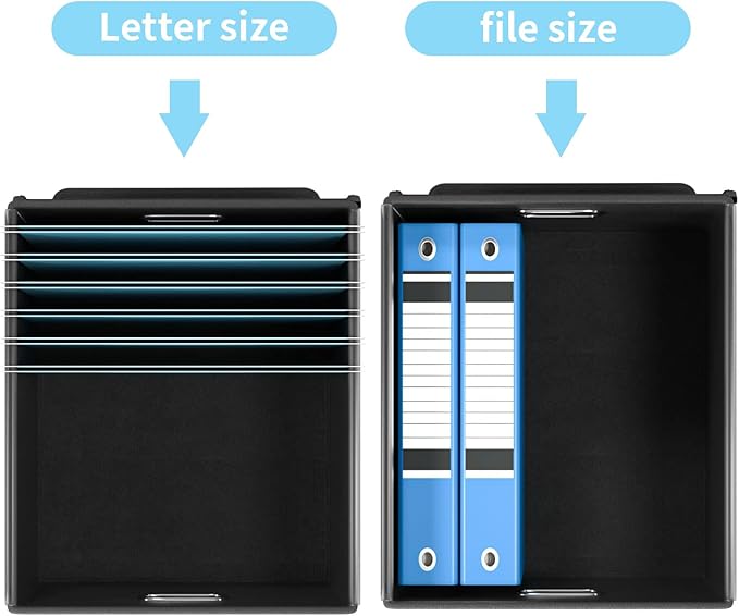 Huolewa Decorative File Organizer Document Storage Boxes with Lids, Linen Hanging Filing Storage Boxes, Decorative Home/Office Filing System for File and Folders Storage