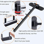 Folding Wall Mounted Clothes Hanger Rack with Swing Arm, Foldable 180°Rotation, Stainless Steel 304 Folding Clothes Hanger Drying Rack Rod, for Laundry Room Valet Hook (Black)