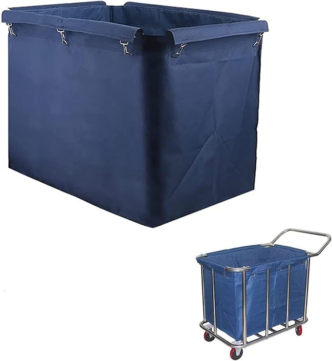 400L Commercial Laundry Cart Replacement Liner Bags, Removable Waterproof Liner Bag for Rolling Laundry Basket Replacement Bags, Large Capacity Oxford Cloth Storage Bags(Blue)