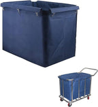 400L Commercial Laundry Cart Replacement Liner Bags, Removable Waterproof Liner Bag for Rolling Laundry Basket Replacement Bags, Large Capacity Oxford Cloth Storage Bags(Blue)