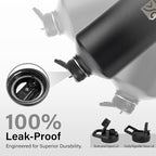 1 Gallon Water Bottle Insulated | Thickened Stainless Steel Vacuum Metal Water Jug | Portable Sports Large for Gym and Hiking with Straw, Carrier Bag, Handle Strap | BPA-Free 128 oz
