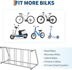 Floor Bike Rack,Single-Side 5-Bike Rack 60 in L,Grid Bike Rack In Ground,Freestanding Bicycle Floor Parking Stand,Stand Bike Racks for Garages Streets Yards Bike Events