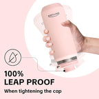 Greylock 20 oz Insulated Water Bottle with Straw Lid, Reusable Stainless Steel Sports Water Bottles with Foldable Handle, Leak Proof, Double-Wall Vacuum Insulation, 24 Hours Cold (Light Pink)