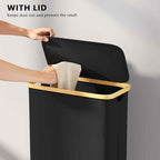 SpaceAid Slim Laundry Hamper with Wheels and Lid,62L Rolling Narrow Clothes Basket with Bamboo Handle, Large Laundry Hamper for Bedroom, Bathroom, Dorm, Laundry Room - Black