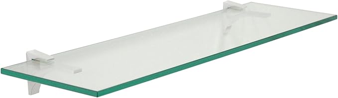 Spancraft Clear Floating Glass Shelf 12" X 48" in Chrome