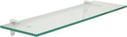 Clear Floating Glass Shelf 6" X 33" in Chrome