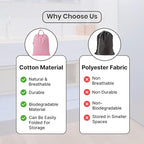 LFH Home Large Premium 1pack Cotton Canvas Laundry Bag with Drawstring and Handles Heavy Duty, Multi-Use, Washable for Home, Travel, College or Storage 28x36-Pink