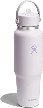 Hydro Flask Travel Water Bottle - Insulated Stainless Steel - Wide Straw Lid, Non Spill, Leakproof in 40 Oz Cloud Pink