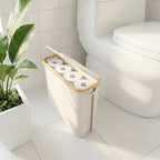 Vespara 2 Pcs Toilet Paper Storage Baskets, FoldableToilet Paper Storage with Lid for 9 Mega or 12 Regular Size Rolls,Waterproof Free Standing Toilet Paper Holder with Storage for Bathroom 2PCS Black