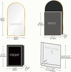 Arched Medicine Cabinet Mirror No Assembly Needed Bathroom Mirror with Storage Recessed or Surface Mount Options (Gold-LED, 29.5" L x 15.8" W)