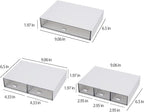 Desk Drawer Organizer, Stackable Office Supplies Storage, Plastic Drawer, Desk Grocery Organizer for Stationery/Office Supplies (White, 2 Compartments)