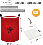 Baby Laundry Basket Baby Nursery Hamper Kids Laundry Basket Toy Storage Bin for Boys Room Decor Gift Baskets for Bedroom Bathroom(Spider Web)