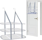 2 Pcs Sweater Drying Rack Over The Door Foldable, 3 Tier Mesh Clothes Dry Hanger Large Laundry Drying Rack for Apartments, Dorm Rooms