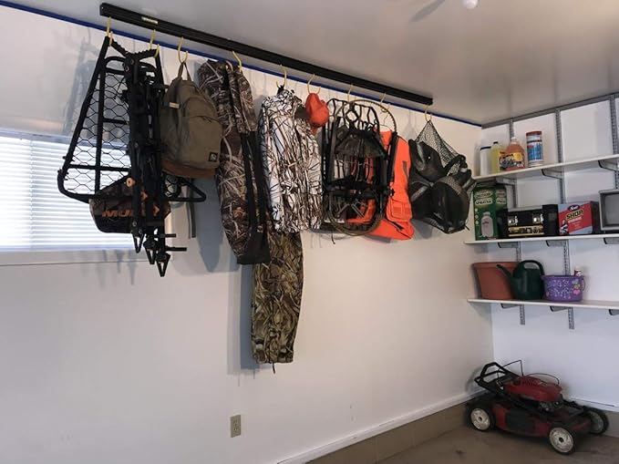 Adjustable Overhead Garage Ceiling Storage Track With Hooks that Slide and Rotate, 50 Lbs. per Hook. (98") SOLD ONLY IN QTY. OF 4