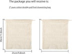 2pcs Reusable Cotton Mesh Produce Bags - Drawstring Closure for Fruits & Vegetables - Eco - Friendly & Durable(2 pcs mesh bag)