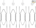 Bilillo 4 Pack Plate Hangers for The Wall, Suitable for 6-8 inch Art Plate, Stainless Steel Invisible Heavy Duty Wire Plate Holder with Wall Hooks, Plate Hangers for Displaying Plates, Silver