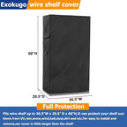 Wire Shelf Cover,600D Heavy Duty 100% Waterproof Shelf Covers for Wire Shelving,Outdoor Storage Shelves Cover for Metal Rack,48" W x 20" D x 72" H,Black