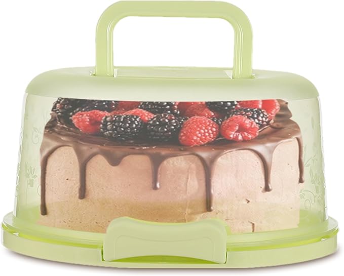 Cake Carrier, Cake Carrier With Lid And Handle, 10x8.6x4.9 Inches, Transparent Dome Reusable Airtight Box, Reusable, Portable, Microwaveable, Dishwasher Safe