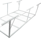 Overhead Garage Storage Rack, Heavy Duty Metal Ceiling Storage System, Adjustable 22"-40" Dropdown, 400/600 LBS Capacity, Maximize Vertical Storage for Garage/Workshop, (White, 3x8FT)