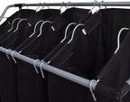 Laundry Sorter, 4 Removable Sorting Bags, Steel Frame with Casters, Non-Woven Material, for Laundry Room, Utility Room or Closet