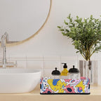 Bathroom Storage Basket Waterproof Foldable Storage Bins with Handles Decorative Toilet Paper Basket for Organizing House Bathroom Toiletries