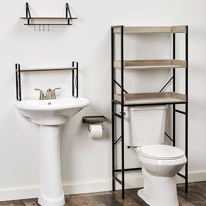 Farmhouse Bathroom Collection - Over Toilet Tower Gray