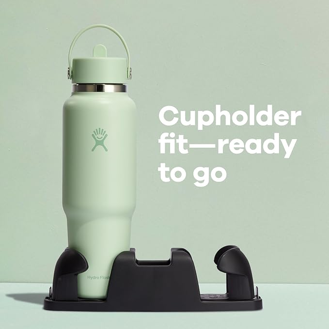 Hydro Flask Travel Water Bottle - Insulated Stainless Steel - Wide Straw Lid, Non Spill, Leakproof in 40 Oz Aloe Green