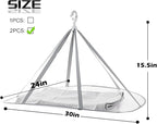 1 Tier Folding Mesh Clothes Drying Rack with Internal Fixation Stackable Sweater Drying Rack Portable Hanging Laundry Rack for Sweater,T-Shirt,Delicates,Swimsuit (2 Pack)