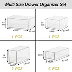 Acrylic Makeup Organizer, 10 Drawers Clear Storage Organizer Desktop Stackable Storage Drawers, Plastic Organizer Bins for Makeup, Stationery, Cosmetics, Vanity, Bathroom,Cabinet,Pantry Office Desk