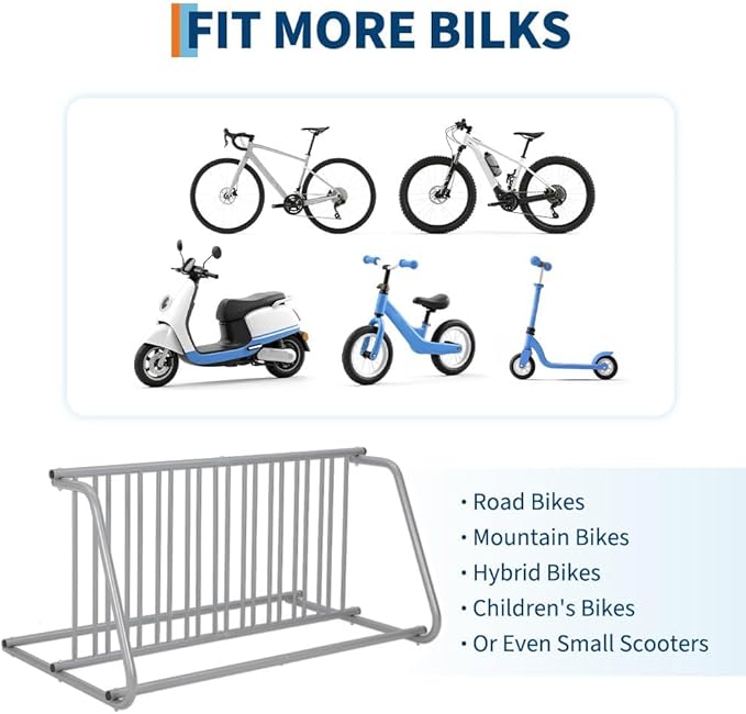 Commercial Grid Bike Rack for 10 Bikes, Double-Side, Heavy Duty Steel Bike Stand Floor, Outdoor Metal Stand Bicycle Parking Rack for Garage, Street, Retail, School, Yard, Bicycle Shop
