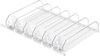 uxcell 6pcs Soda Can Organizer for Refrigerator, Self-Pushing Drink Organizer for Fridge, Width Adjustable Drink Dispenser Beverage Pusher For Pantry Vending Machine, White