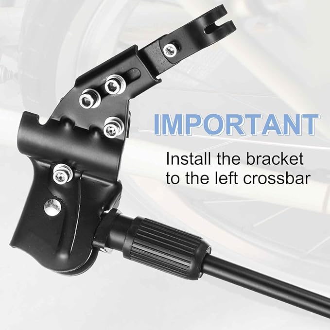 HARFINGTON Back Bike Kickstand Carbon Steel Bicycle Single-Side Kick Stand Rear Mount Bikes Support Racks for 26 28 Inch Wheel, Black