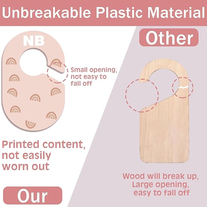 Baby Closet Dividers, Durable Plastic Baby Clothes Organizer for Nursery Closet, Double-Sided Dividers for Newborn to Toddler, Clothes Organizer by Size & Age (8-Pack)