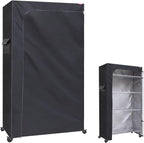 Dustproof Shelf Cover – Fits 48" W x 18" D x 72" H Wire Shelving Rack, Waterproof Oxford Fabric & Two-Way Zipper for Closet, Garage, Basement (Black, Cover Only)