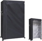 Storage Shelf Cover for Wire Rack – Heavy Duty Plastic Rack Protective Cover, Waterproof & Dustproof with Two-Way Zipper, Fits 48" W x 20" D x 72" H Metal Shelving (No Shelves,Black)