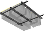 WALMANN Overhead Tote Storage Rail System, Garage Ceiling Bin Storage Rack Heavy Duty Adjustable Tote Slide Rails(Black, Bins are not Included)