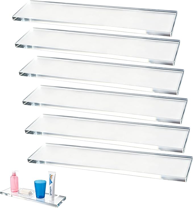 6pack Acrylic Medicine Cabinet Replacement Shelves 13inch Medicine Replacements Suitable for Medicine Bathroom Kitchen WallMounted Hanging Medicine Cabinet Shelves