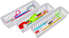 FEOOWV Classroom Pencil or Rubber Organizer Basket Trays, Office Supply Baskets Organization Trays for Home School Classroom Office 12 Pack (White)